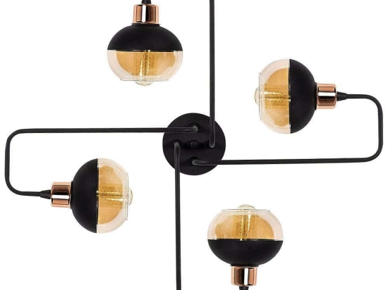 Φωτιστικό Οροφής - Πλαφονιέρα Ani 525NOR1183 Φ72x22cm 4xE27 40W Black-Copper Opviq