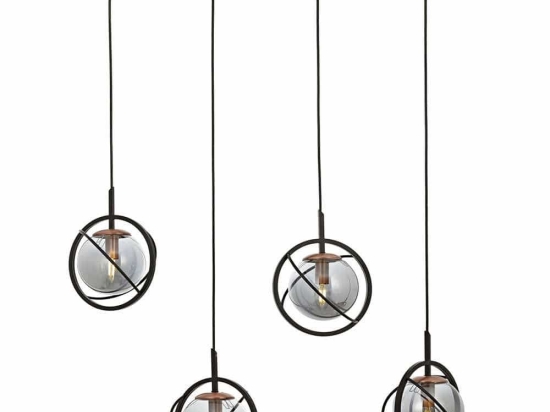 Φωτιστικό Οροφής - Ράγα 301AUR1258 80x22x120cm 4xE14 40W Black-Bronze Opviq