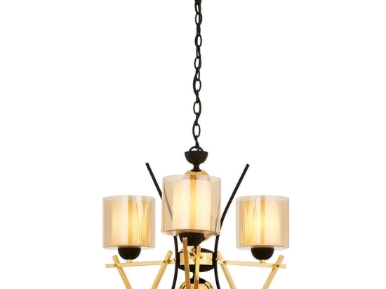 Φωτιστικό Οροφής 301AUR1229 Φ50x90cm 3xE27 60W Gold Opviq