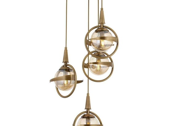 Φωτιστικό Οροφής 301AUR1346 Φ35x100cm 4xE14 40W Gold Opviq