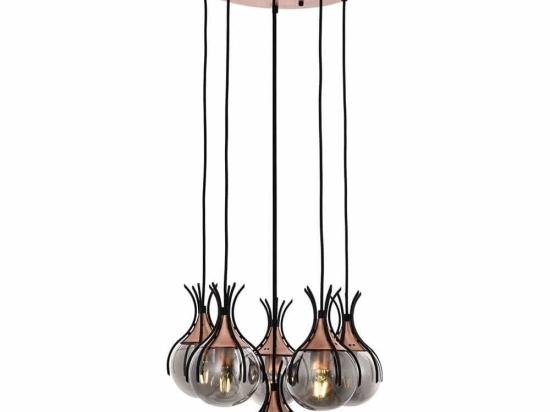 Φωτιστικό Οροφής 683AVN1206 Φ50x100cm 6xE27 6W Bronze-Black Opviq