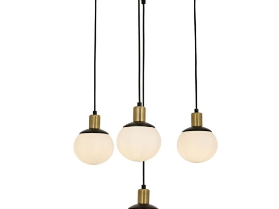 Φωτιστικό Οροφής 301AUR1239 Φ54x110cm 4xE27 60W Black-Gold Opviq