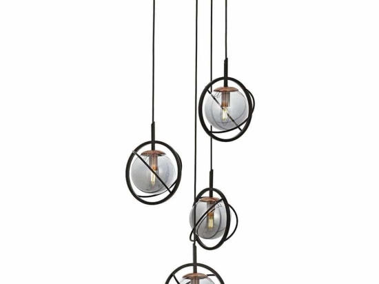 Φωτιστικό Οροφής 301AUR1256 Φ35x120cm 4xE14 40W Black-Bronze Opviq