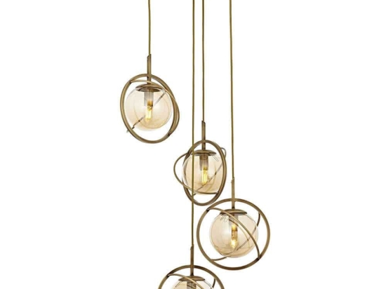 Φωτιστικό Οροφής 301AUR1252 Φ35x120cm 4xE14 40W Gold Opviq