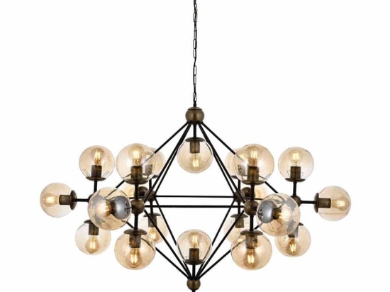 Φωτιστικό Οροφής 683AVN1187 Φ120x100cm 21xE27 6W Black-Gold Opviq
