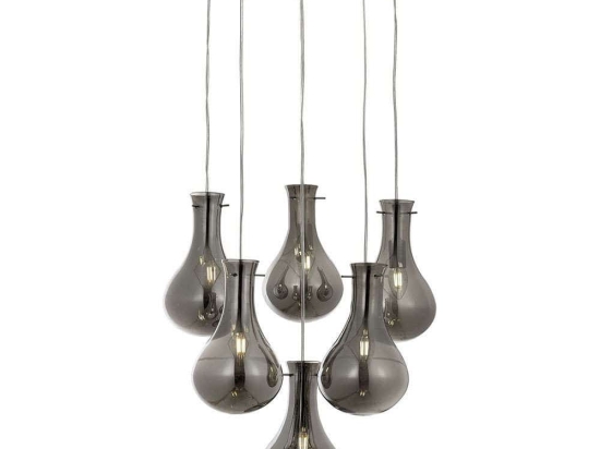 Φωτιστικό Οροφής 683AVN1209 Φ50x100cm 6xE14 4W Chrome Opviq