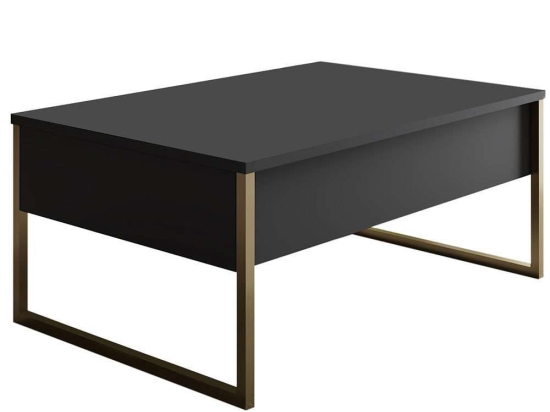 Τραπέζι Σαλονιού Luxe 618BLY1121 90x60x40cm Anthracite-Gold