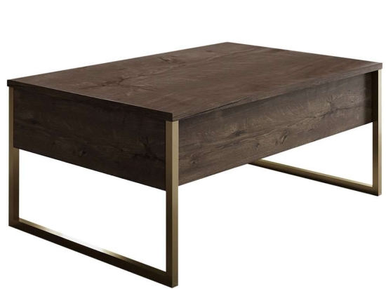 Τραπέζι Σαλονιού Luxe 618BLY1123 90x60x40cm Walnut-Gold