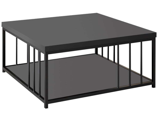 Τραπέζι Σαλονιού Zenn 618BLY1136 90x90x40cm Anthracite-Black