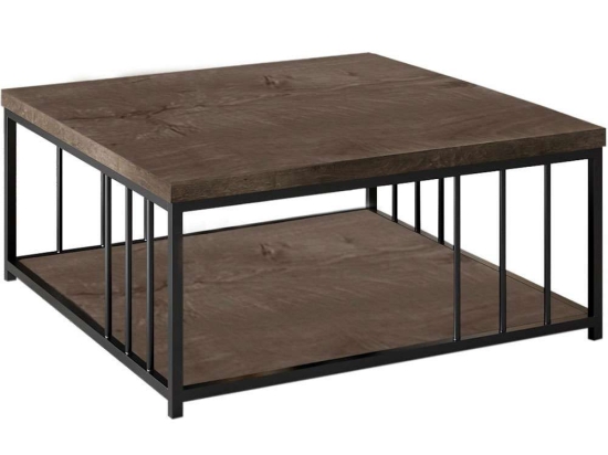 Τραπέζι Σαλονιού Zenn 618BLY1138 90x90x40cm Walnut-Black