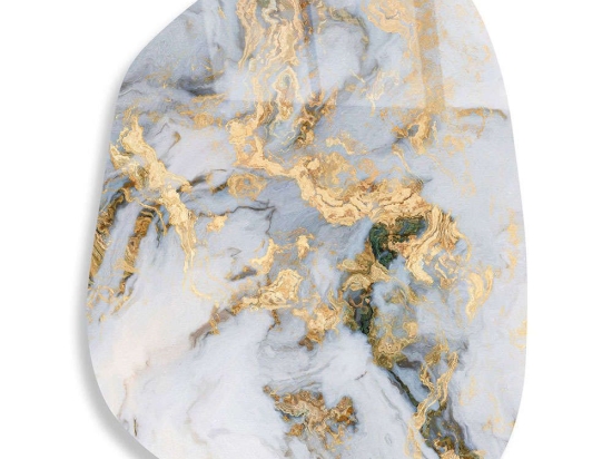Διακοσμητικό Τοίχου 123BZM2583 50x70cm Marble Effect White Γυαλί
