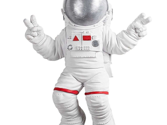 Διακοσμητικό Τοίχου Peace Sign Astronaut 565TNL1172 35x10x47cm White-Silver Wallity Πολυέστερ