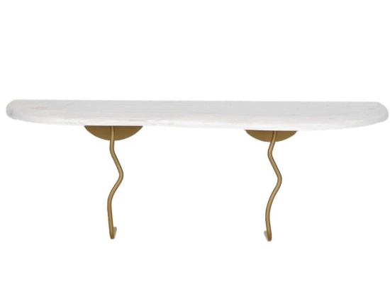 Ράφι Τοίχου Edera 552NOS2445 99x22cm White-Gold