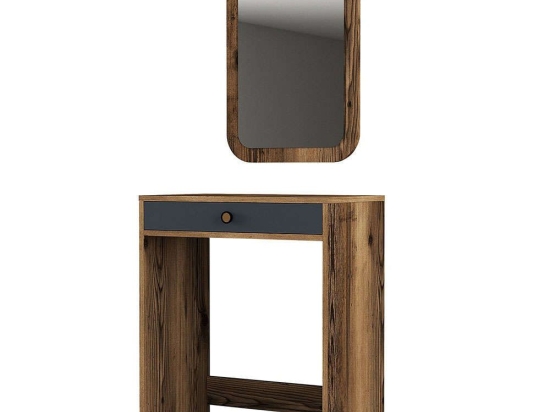Τουαλέτα Με Καθρέπτη Lizbon 845HCT5370 70x40x84,7/51x2x76,5cm Walnut-Anthracite