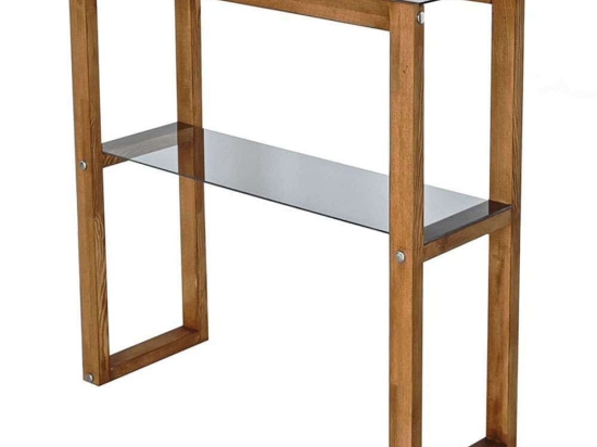 Κονσόλα Via 552NOS1908 85x31x85cm Walnut Ξύλο,Γυαλί