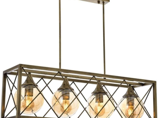 Φωτιστικό Οροφής - Ράγα 683AVN1411 80x25x80cm 4xE27 60W Gold Opviq