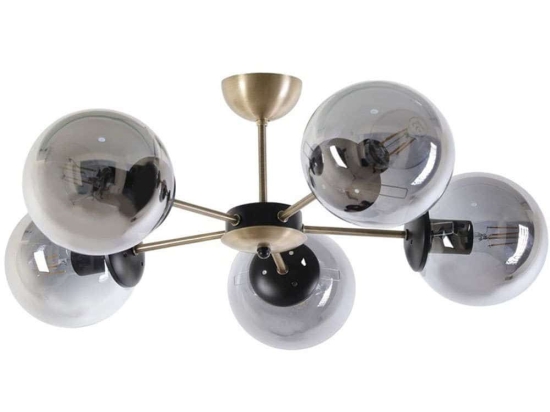 Φωτιστικό Οροφής - Πλαφονιέρα Venus 846STL2937 Φ60x25cm 5xE27 60W Black-Gold Opviq