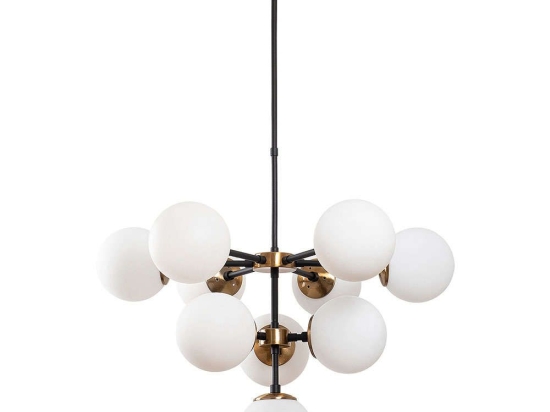 Φωτιστικό Οροφής Akkas 942FLG1167 74x74x66/108cm 10xE14 40W Black-Gold Opviq