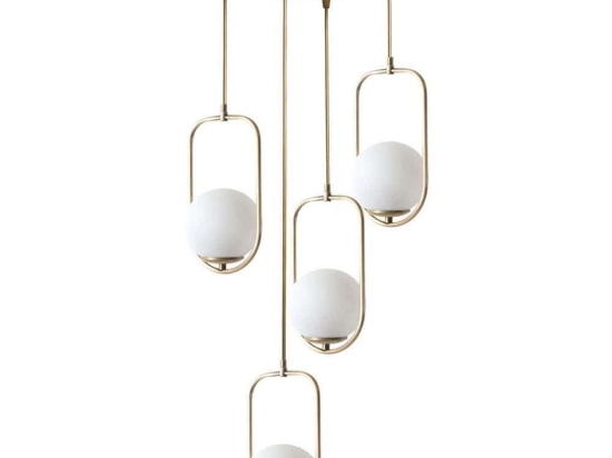 Φωτιστικό Οροφής Ahu 846STL2890 Φ30x80cm 4xE27 60W Gold-White Opviq