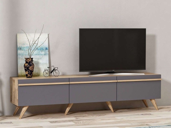 Έπιπλο Τηλεόρασης Amsterdam 382NRC1105 180x35x42cm Anthracite