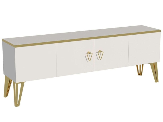 Έπιπλο Τηλεόρασης Caprice 550ARN2163 150x31,4x50cm White-Gold
