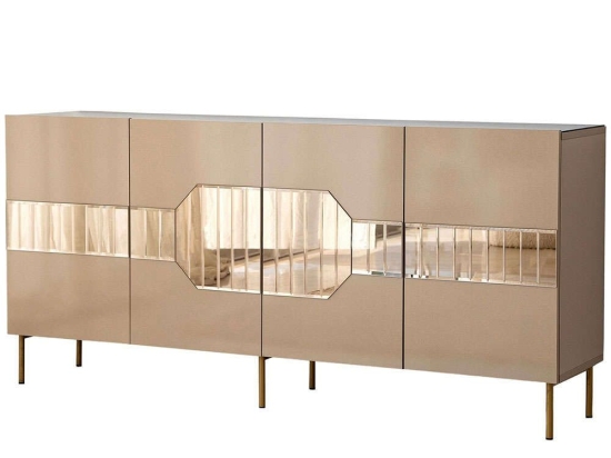 Μπουφές Milan 552NOS1805 180x40x80cm Bronze-Gold Mdf