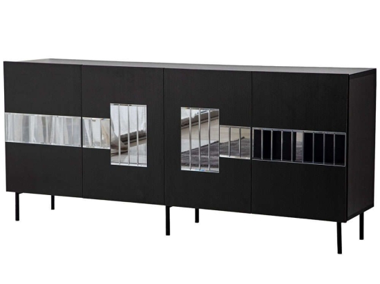 Μπουφές Paris 552NOS1801 180x40x80cm Black-Fume Μοριοσανίδα, Μελαμίνη