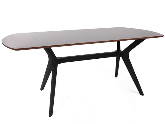 Τραπέζι Ares 974NMB1726 180x80x75cm Brown-Black Πλαστικό,Mdf