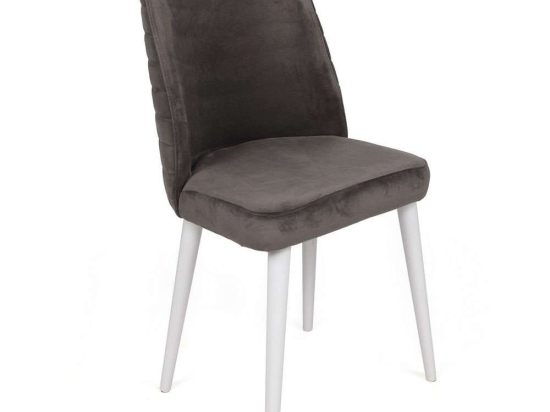 Καρέκλα Tutku (Σετ 4Τμχ) 974NMB1612 50x49x90cm Anthracite-White Βελούδο, Μέταλλο