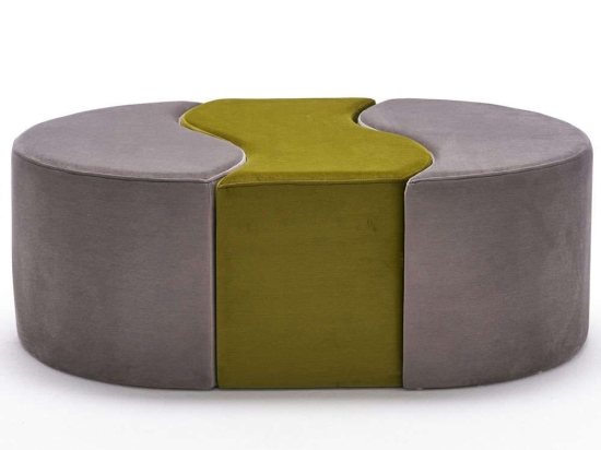 Σκαμπό Alya 825BLC1622 120x80x40cm Grey-Green