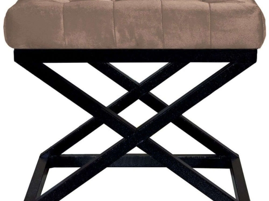 Σκαμπό Capraz Babyface 383EVN1237 50x40x42cm Black-Brown