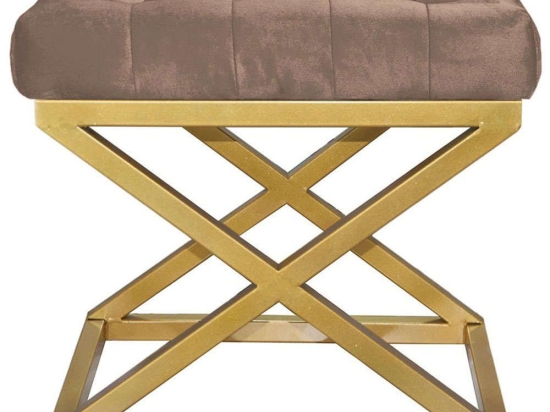 Σκαμπό Capraz Babyface 383EVN1234 50x40x42cm Gold-Brown