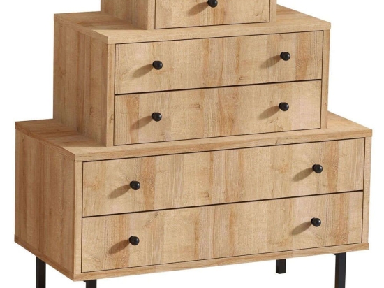 Συρταριέρα Tata 793ELG3402 80x40x85cm Oak-Black