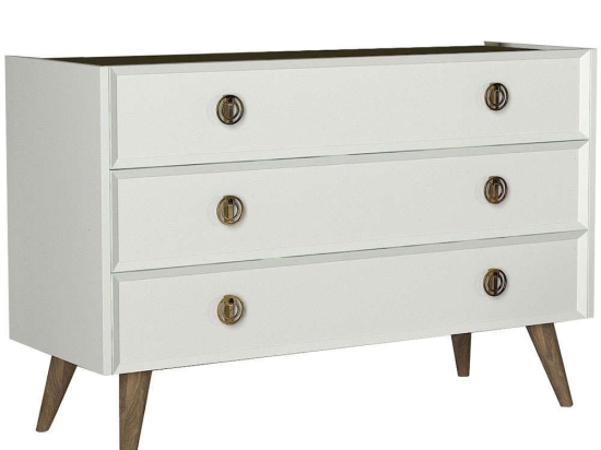 Συρταριέρα Nadya 804TRH3518 120x45x80,3cm White-Walnut