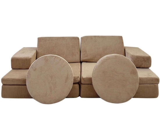 Καναπές - Κρεβάτι Διθέσιος Παιδικός Puzzle 391EVL1108 140x70x46 Camel Πολυέστερ