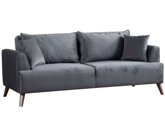 Καναπές Τριθέσιος Buhara 560ARE2181 220x100x78cm Dark Grey