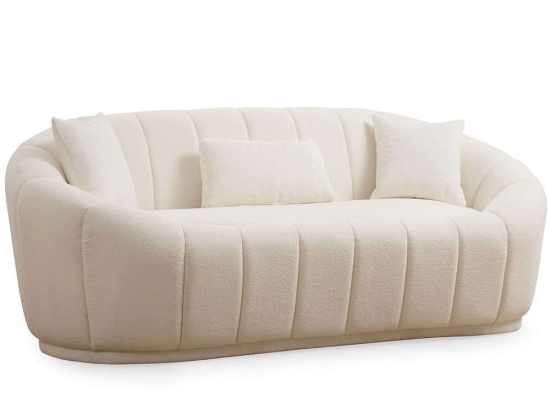 Καναπές Τριθέσιος Midye 560ARE1886 235x120x80cm Cream