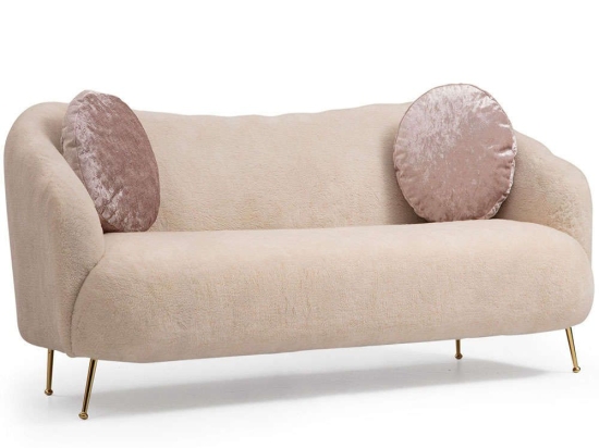Καναπές Τριθέσιος Istiridye 560ARE1352 215x90x80cm Beige-Gold