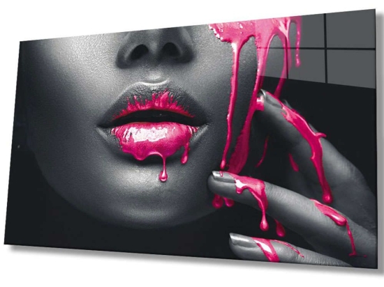 Πίνακας Γυάλινος 221JRS1688 72x46cm Multi-Pink Wallity Οριζόντιοι Γυαλί
