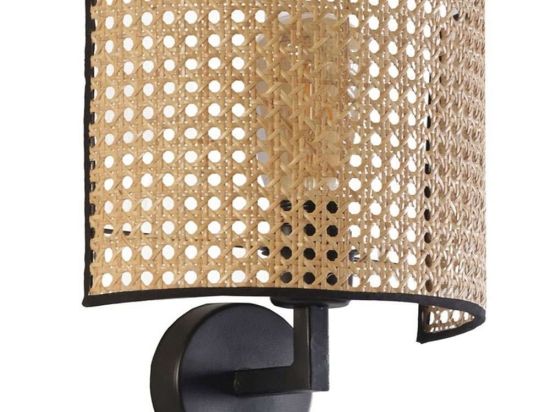 Φωτιστικό Τοίχου Nala 941RTN1484 Φ20x25cm 1xE14 60W Natural-Black Opviq