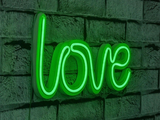Διακοσμητικό Φωτιστικό Τοίχου Love 395NGR1664 37x2x19cm Led 6W Green Wallity