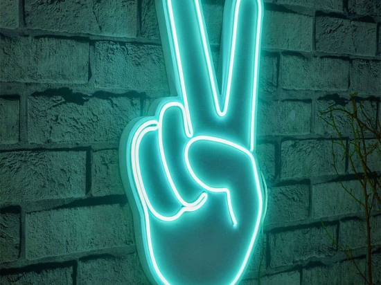 Διακοσμητικό Φωτιστικό Τοίχου Victory Sign 395NGR1763 29x2x44cm Led 22,6W Blue Wallity