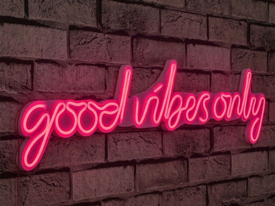 Διακοσμητικό Φωτιστικό Τοίχου Good Vibes Only 395NGR1590 79x2x19cm Led 22,6W Pink Wallity