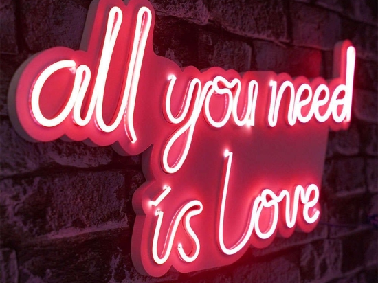 Διακοσμητικό Φωτιστικό Τοίχου All You Need is Love 395NGR2173 60x2x32cm Led 30,2W Red Wallity