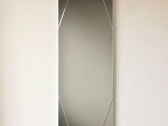 Καθρέπτης Τοίχου 552NOS2193 35x105cm Silver Aberto Design Mdf,Γυαλί