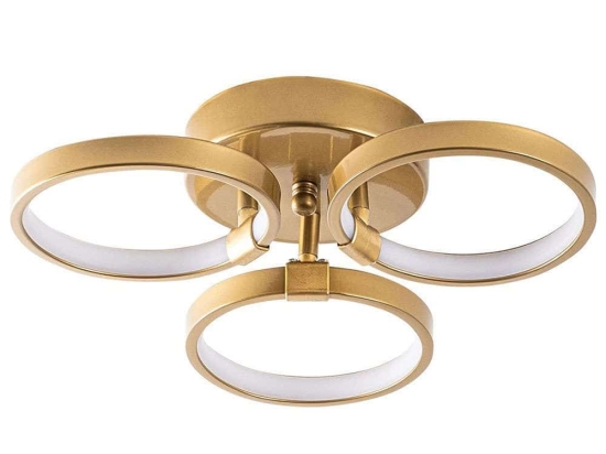 Φωτιστικό Οροφής - Πλαφονιέρα Halk 119FRS1538 37x32x9cm Led 18W 3000K Gold Opviq