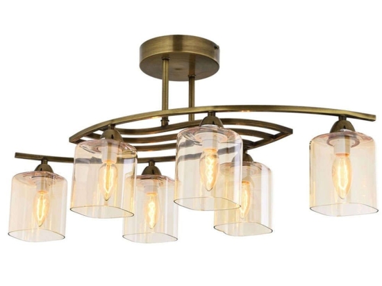 Φωτιστικό Οροφής - Πλαφονιέρα 683AVN1107 75x30x31cm 6xE14 4W Gold Opviq