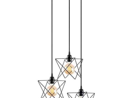 Φωτιστικό Οροφής Akkas 584TTM2117 Φ54x30/120cm 3xE27 40W Black Opviq