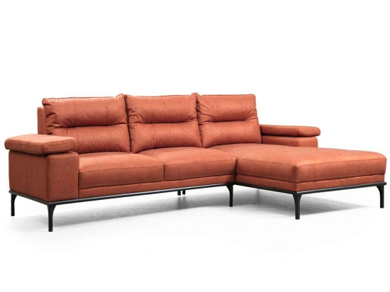 Καναπές Γωνιακός (Δεξιά Γωνία) Hollywood 859FTN2029 309x188x89cm Orange