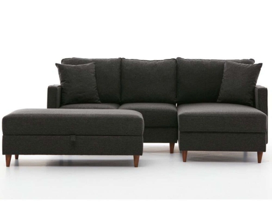 Καναπές Γωνιακός (Δεξιά Γωνία) Eva 825BLC2783 210x195x82cm Anthracite